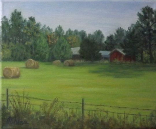 Hayfield painting